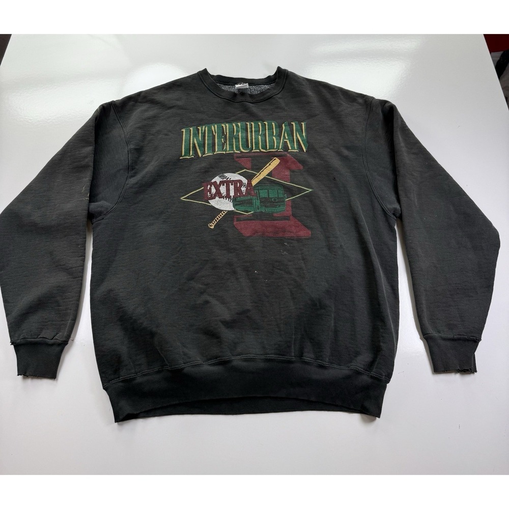 Vintage 90s Interurban Extra Tulsa OK XL Crewneck Sweater single stitch USA MADE